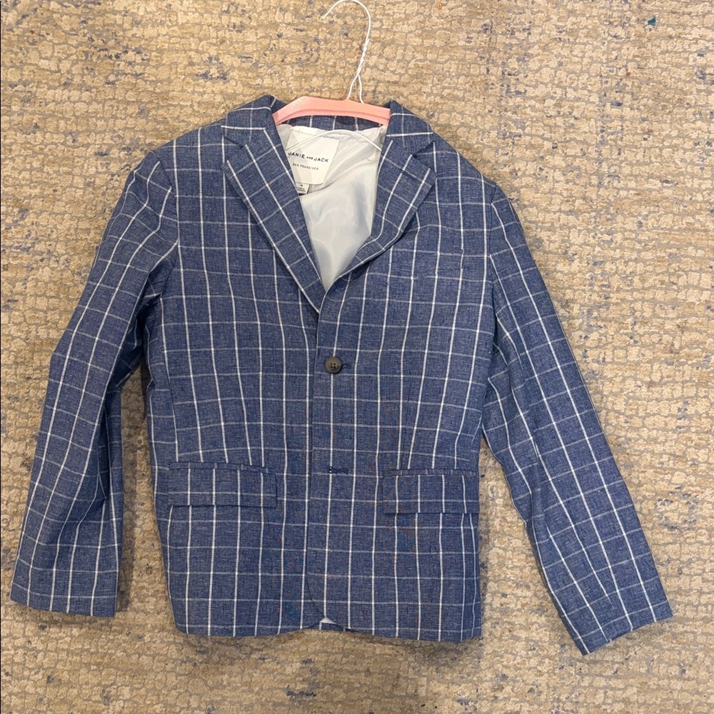 Janie and Jack Navy Checkered Kids Blazer